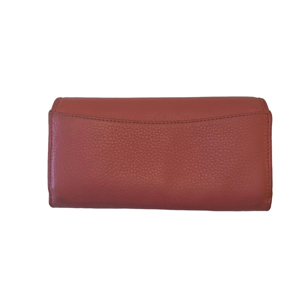 Tory Burch Britton Duo Envelope Continental Pink Leather Wallet - Picture 2 of 15